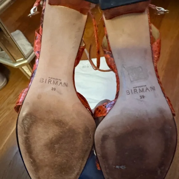 Alexandre Birman Red Snakeskin Sandals - Picture 4 of 4